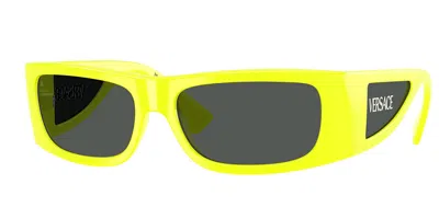 Versace Grey Wrap Men's Sunglasses Ve4482 544987 57 In Yellow