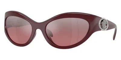 Versace Ve4485 54877e Occhiali Da Sole Rossi Per Donna In Red