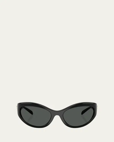 Versace Ve4485 Medusa Plastic Cat-eye Sunglasses In Black