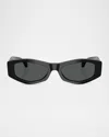 Versace Irregular Sunglasses In Black