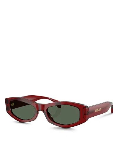 Versace Ve4487 Oval Sunglasses, 54mm In Dark Green
