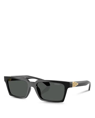 Versace Ve4490u Rectangular Sunglasses, 55mm In Black