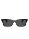 Versace 55mm Rectangular Sunglasses In Black