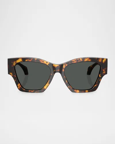 Versace Ve4492u Square Logo-print Sunglasses In Metallic