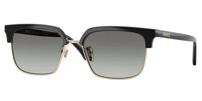 Versace Ve4494d Asian Fit Gb1/11 Men's Sunglasses Gold Size 56 In Black