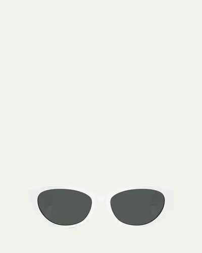Versace Ve4495d Round Acetate Sunglasses In White