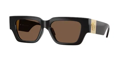 Versace Ve4497u 554373 Occhiali Da Sole Marroni Per Donna In Black