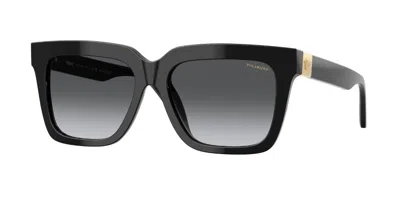 Versace Ve4498 Polarized Gb1/t3 Women's Sunglasses Black Size 55 In Pattern