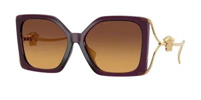Versace Ve4502u 5536t5 Occhiali Da Sole Purple Per Donna In Brown
