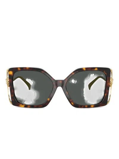 Versace Butterfly-frame Sunglasses In Brown