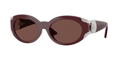 Versace Ve4503u 55348d Occhiali Da Sole Rossi Per Donna In Burgundy