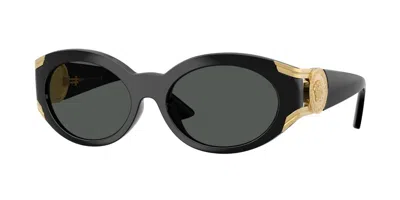 Versace Ve4503u Gb1/87 Occhiali Da Sole Neri Per Donna In Black