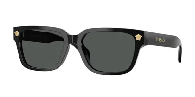 Versace Ve4513d Asian Fit Gb1/87 Men's Sunglasses  Size 56 In Black