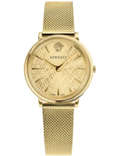 Pre-owned Versace Ve8100619 V Circle Ladies Watch 38 Mm 5atm