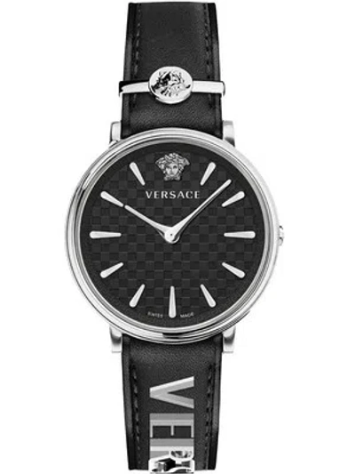Pre-owned Versace Ve8104122 V-circle Ladies Watch