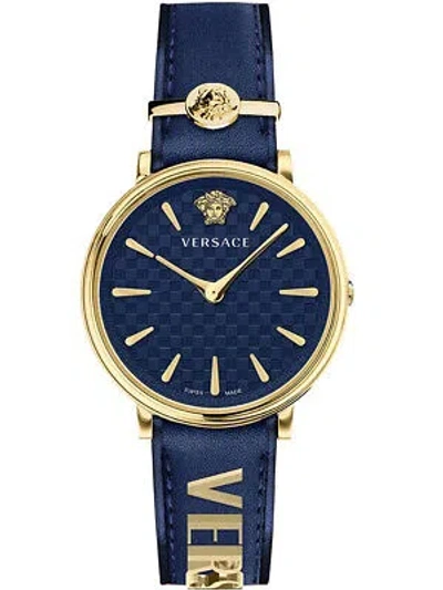 Pre-owned Versace Ve8104522 V-circle Unisex Watch 38mm 5atm