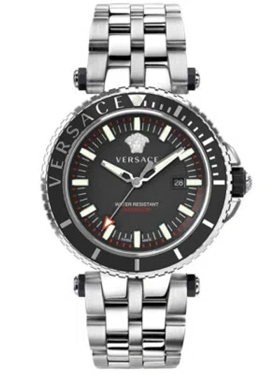 Pre-owned Versace Veak00318 V-race Mens Watch 46mm 5atm