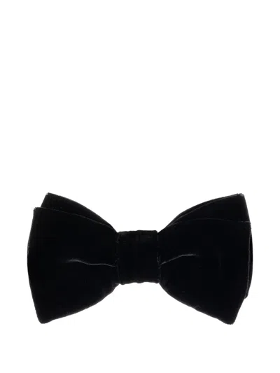 Versace Velvet Bow Tie In Black