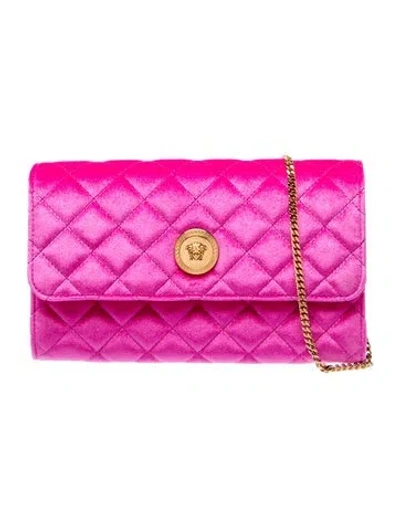 Pre-owned Versace Velvet Clutch W/ Tags In Pink