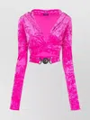 Versace Texturized Velvet Medusa Biggie Sweatshirt In Pink