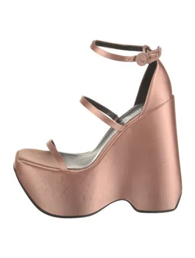 Pre-owned Versace Velvet Sandals In Pink