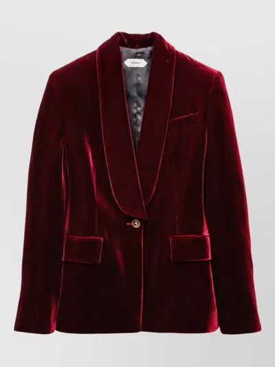 Versace Velvet Single-breasted Blazer In Red