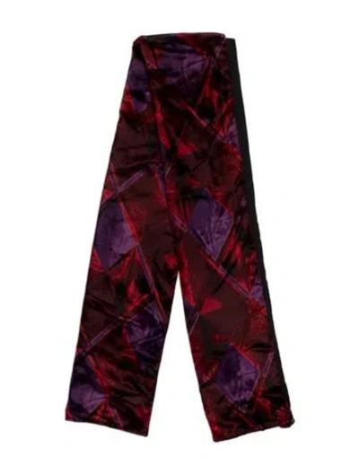 Pre-owned Versace Velvet Vintage Scarf In Purple/red