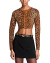 Versace Cardigan Court Leopard En Maille De Laine In Brown+black
