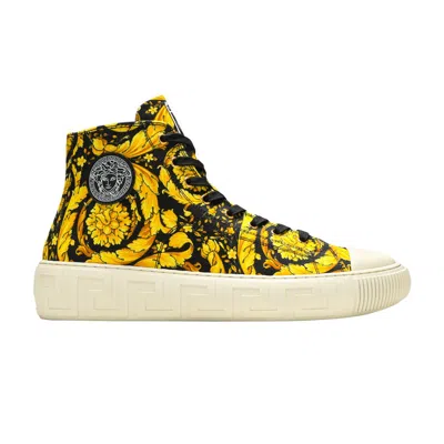 Pre-owned Versace Canvas High 'barocco Print - Black Gold' | Men's Size 40