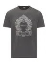 Versace Cartouche T-shirt In Sequins In Gray