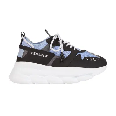 Pre-owned Versace Chain Reaction 2 'black Light Blue' | Men's Size 42
