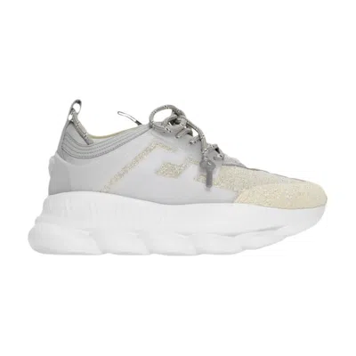 Pre-owned Versace Chain Reaction 'silver Glitter' | Men's Size 38