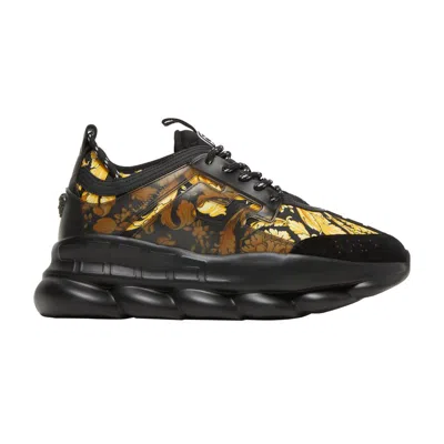 Pre-owned Versace Chain Reaction Trainer 'barocco Print - Black' | Men's Size 46