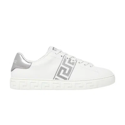 Pre-owned Versace Embroidered Greca Sneaker 'white Silver Palladium' | Men's Size 43