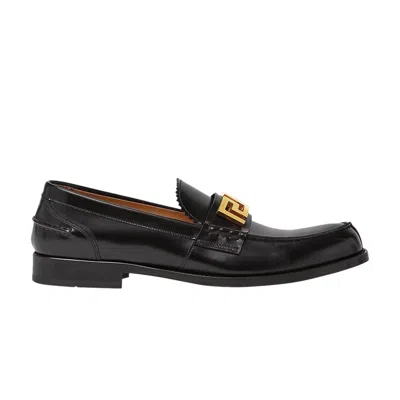 Pre-owned Versace Greca Loafer 'black Gold' | Men's Size 43.5