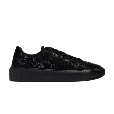 Pre-owned Versace Greca Low 'crystal Croc Effect - Black' | Men's Size 42