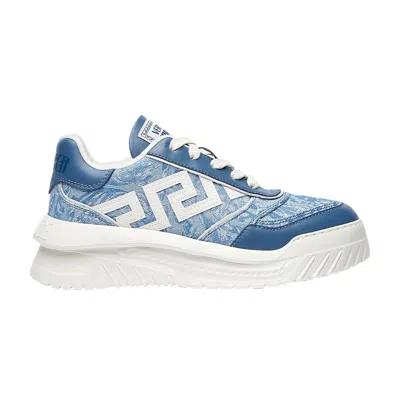 Pre-owned Versace Greca Odissea Sneaker 'barocco Denim' | Blue | Men's Size 44