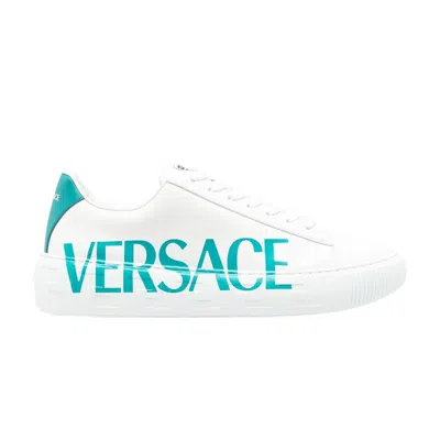 Pre-owned Versace Greca Sneaker 'white Aqua Blue' | Men's Size 43