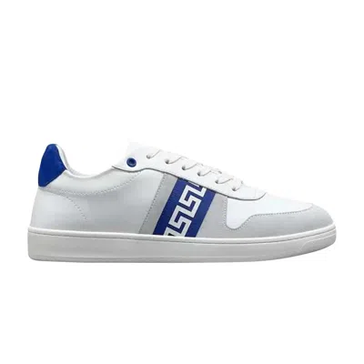 Pre-owned Versace La Greca Sneaker 'white Grey Blue' | Men's Size 43.5