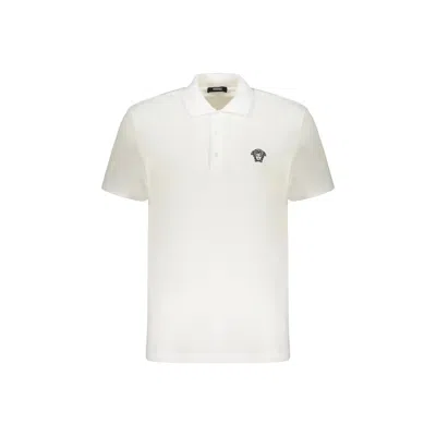 Versace Logo Polo T Shirt In White