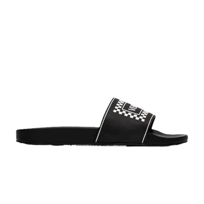 Pre-owned Versace Logo Pool Slide 'black Blackboard' | Men's Size 41