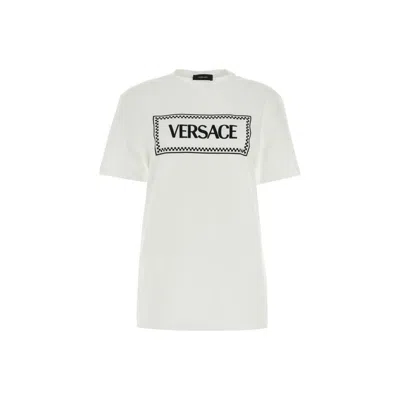 Versace Logo T Shirt In Yellow