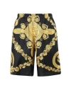 Versace Baroque-pattern Print Shorts In Black