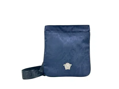 Versace Medusa Flat Crossbody Women's Bag In Silver