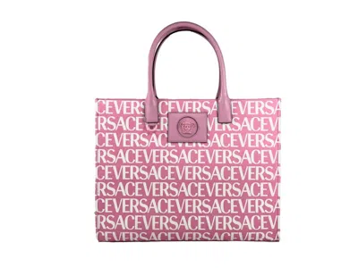Versace Medusa Large Canvas Large Tote Bag Baby Women's Pink In Gold