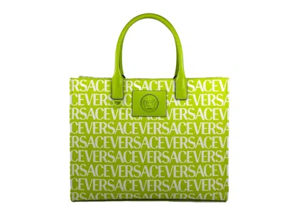 Versace Medusa Large Canvas Large Tote Women's Bag In Gold