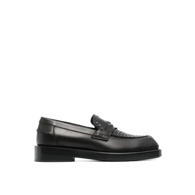 Versace Medusa Leather Loafers In Animal Print