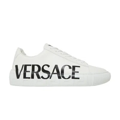Pre-owned Versace Medusa Low 'logo Print - White' | Men's Size 40.5