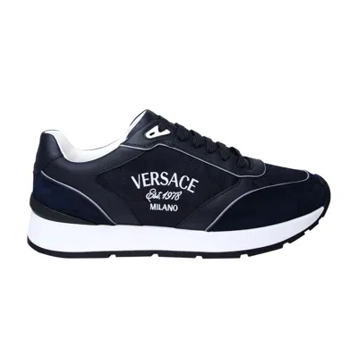 Pre-owned Versace Milano Runner 'blue Navy' | Men's Size 43.5