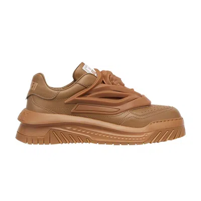 Pre-owned Versace Odissea Caged Rubber Medusa Sneaker 'caramel' | Brown | Men's Size 47.5